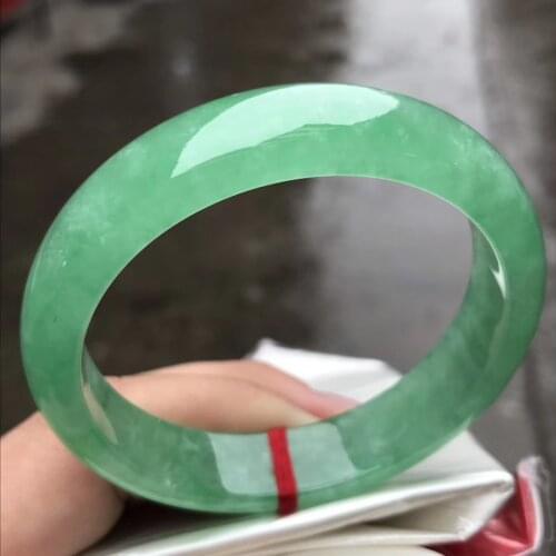 Koraba Only One !57.1MM Certified (Grade A)100% Natural Green Jadeite JADE Bracelet Women Bangle