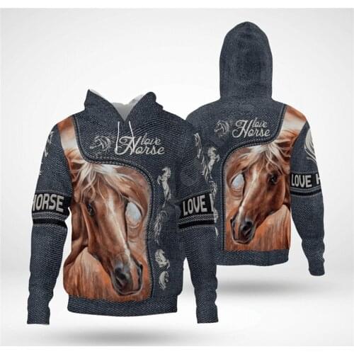 Love Horse 3D Printed Hoodies Funny Pullover Men For Women Funny Sweatshirts Animal Sweater Drop Shipping Style-6