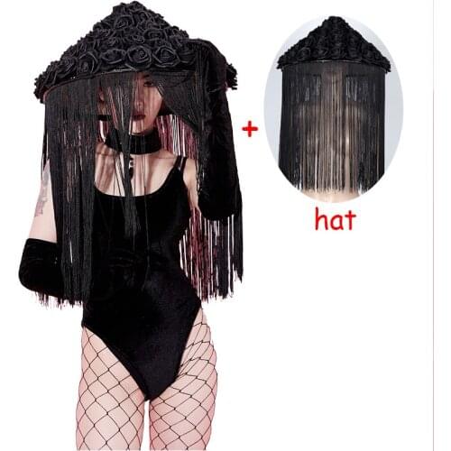 Rave Womens Clothing Jumpsuit Carnival Costume For Nightclub Sexy Bar GoGo Dance DJ DS Show Drag Queen Costumes Hat