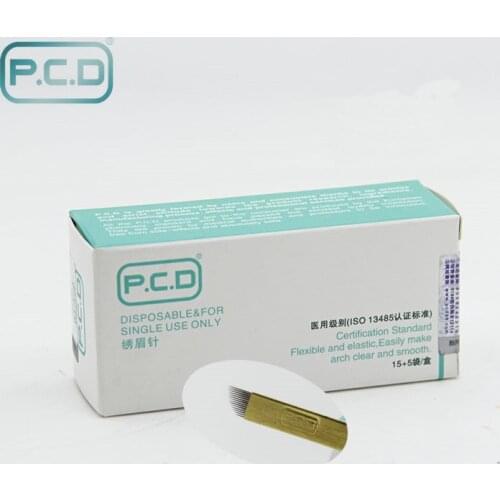 100 Pcs PCD 12 Pin Permanent Makeup Eyebrow Tatoo Blade Microblading Needle for 3D Embroidery Manual Tattoo Needles