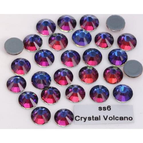 1440pcs/Lot, High Quality ss6 (1.9-2.1mm) Crystal Volcano Hotfix Rhinestones / Iron On Flat Back Crystals