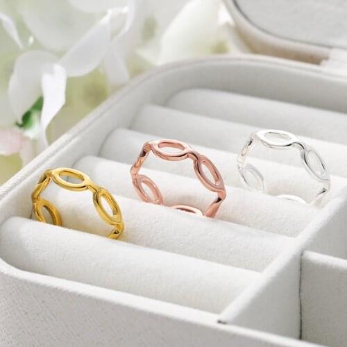 2020 New Korean Geometric Simple Rings For Women Gold Stainless Steel Minimalist Chunky Rings Women Jewelry Gifts Unique Knot