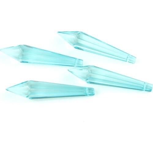 38mm/63mm/76mm Lt.aquamarine Glass Icicle Drop Prisms Crystal Drops Crystal Accessories For Chandeliers