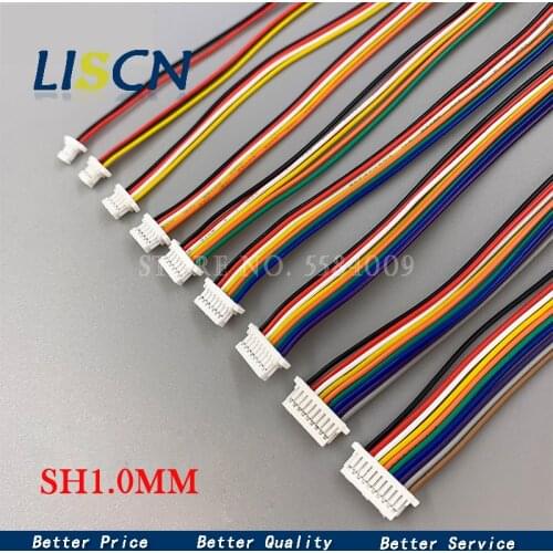 5pcs SH1.0 SH 1.0mm 2/3/4/5/6/7/8/9/10Pin Female & female Connector with cable plug Same direction Length 10cm 28AWG