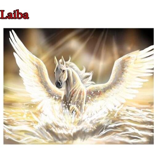 5D Diamond Painting Pegasus 100% Full Square round Drill Home Decoration Cross Stitch Mosaic Embroidery Horse Picture handicraft