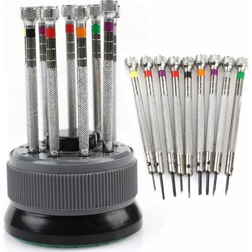 9Pcs 0.8mm-2.0mm Watch Screwdriver Screw Driver Kit Repair Tools Set For Watches Glass