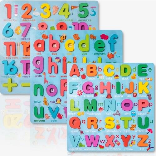 ABC Puzzle Wooden Toys Early Learning Jigsaw Letter Alphabet Puzzle Preschool Educational Baby Toys for Children Gifts