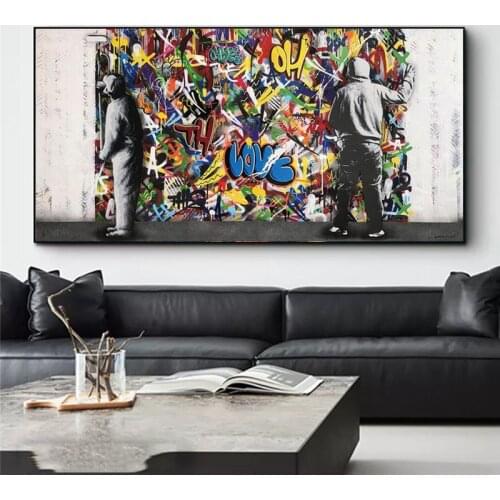 Abstract Street Graffiti Art Canvas Paintings Posters and Prints on The Wall Art Picture Cuadros for Living Room Decoration