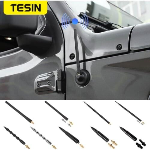 TESIN Aerials for Jeep Wrangler JL Car Modified Universial Replacement Metal Radio Antenna For Wrangler JK JL 2018+ Accessories