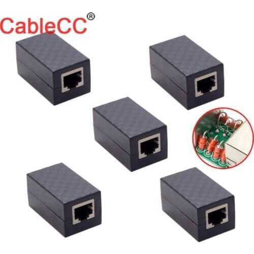 CableCC 5PCS RJ45 UTP STP CAT6 CAT5e Female to Female Network Lan Adapter Extender
