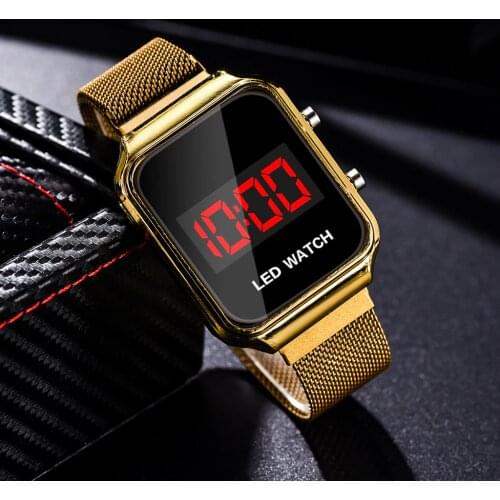 Men Watch Rose Gold Watches LED Electronic Digital Display Mens Watches for Male Clock Relogio Masculin Reloj Hombre Homme
