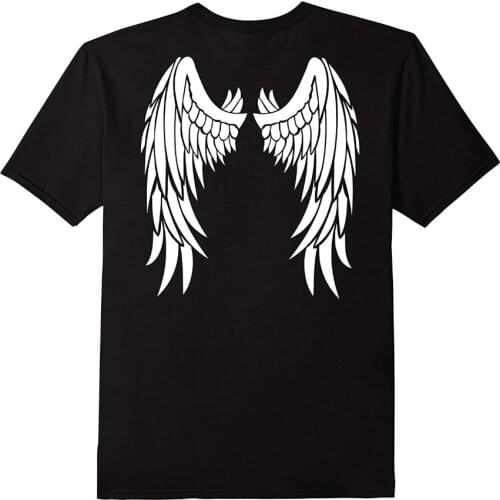Design Style New Fashion Angel Wings On Back Men T Shirt Clothing Printed Cotton Top