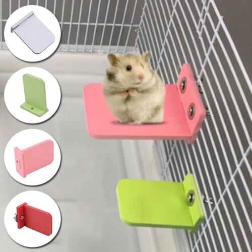 Pet Hamster Platform Perch Parrot Rack Toy Small Animal Pet Squirrel Springboard Cage Accessories Double Screw Springboard