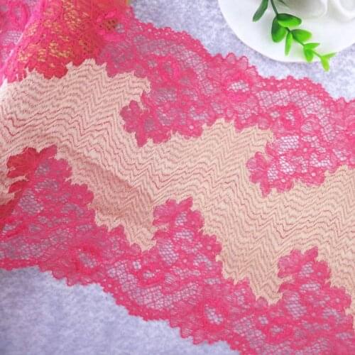 #77 Rose Golden Lace 19CM Wide 2 yards/lot Stretch Elastic Lace Fabric Edge Trim DIY Sewing Supplies Home Party Accessories