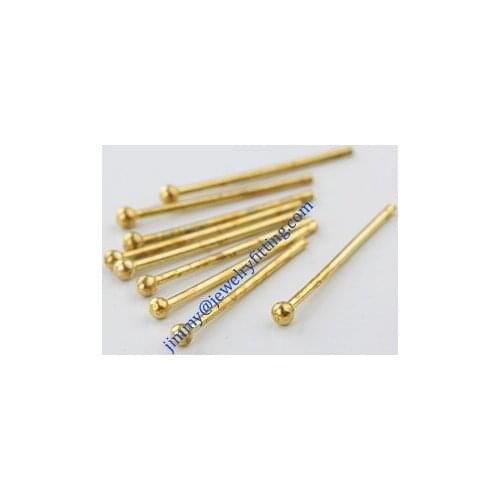Jewelry Making findings Raw brass Ball Pins Scarf Pins jewellry findings 0.7*15mm with 1.5mm ball shipping free