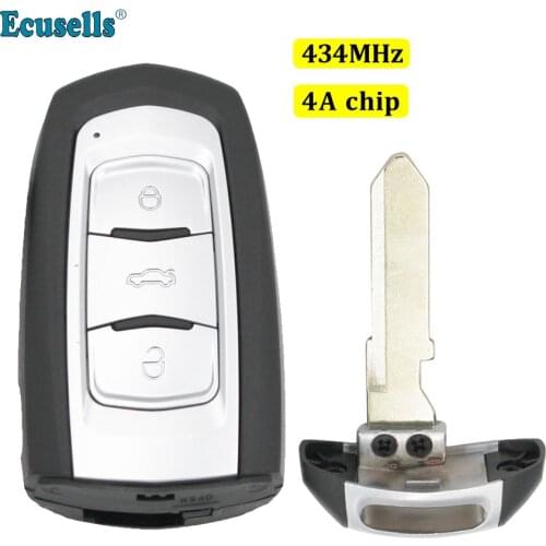 Intelligent Card Smart Remote Key 3 Button 434MHZ with 4A Chip For GEELY EMGRAND EC7