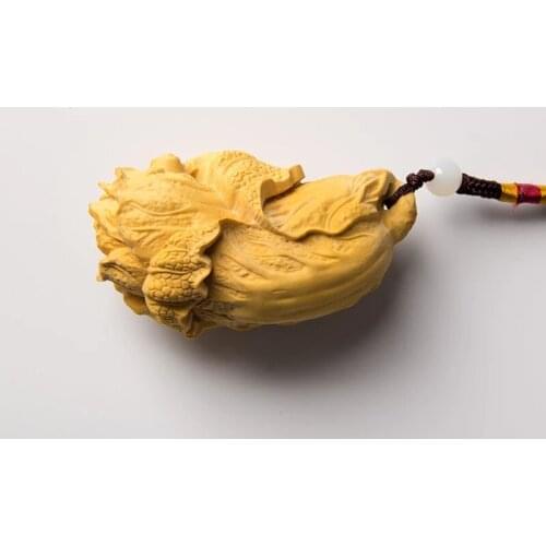 Exquisite carving Wooden craft wood vegetable Handmade Chinese style vintage home decoration and car pendant gift art