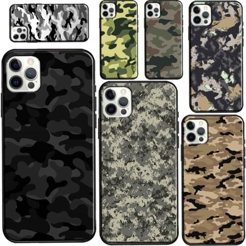 Camo Camouflage Case For iPhone 11 Pro Max XS X XR 8 7 Plus SE 2020 Funda For iPhone 12 Pro Max mini Case