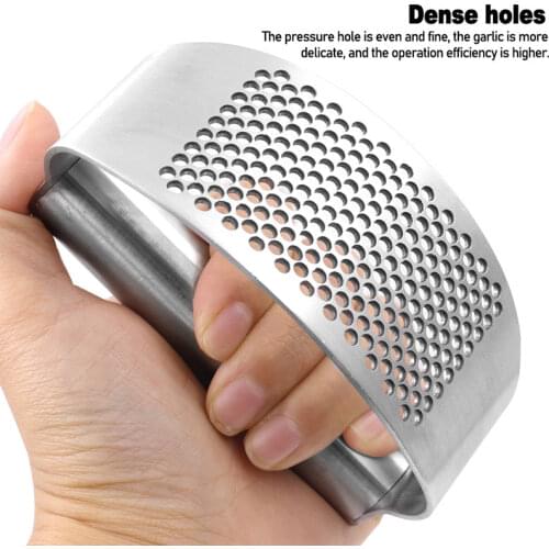 Stainless steel ring garlic press garlic puree household hand rammer garlic puree kitchen tools