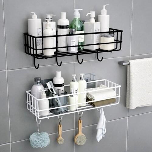 1PC Punch-free bathroom shelf storage organizer shower wall shelf storage box kitchen basket bathroom accessories WJ102813