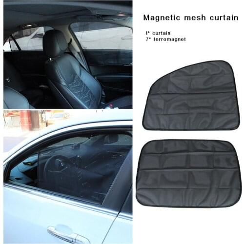 Magnetic Car Curtain Sun Shade UV Protection Curtain Side Screen Window Mesh Sun Visor Summer Protection Window Film