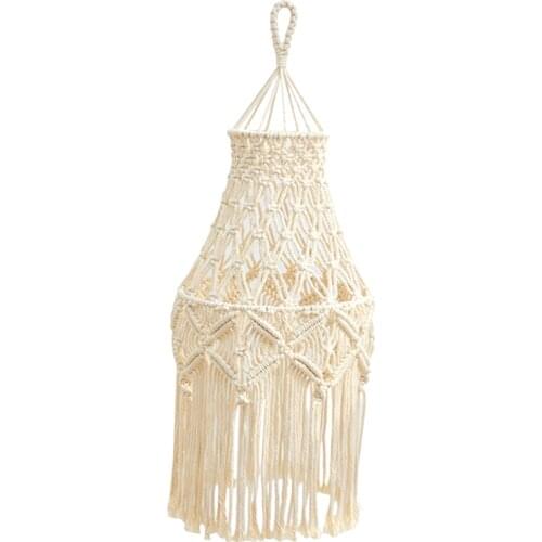 Macrame Lampshade Woven Tapestry Ceiling Light Cover Modern Office Decor