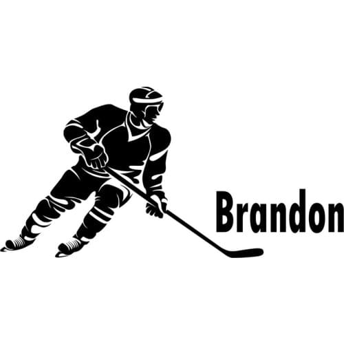 Playing Hockey Wall Stickers Home Decor Living Room Customized Name PVC Sticker On Wall Art Decals