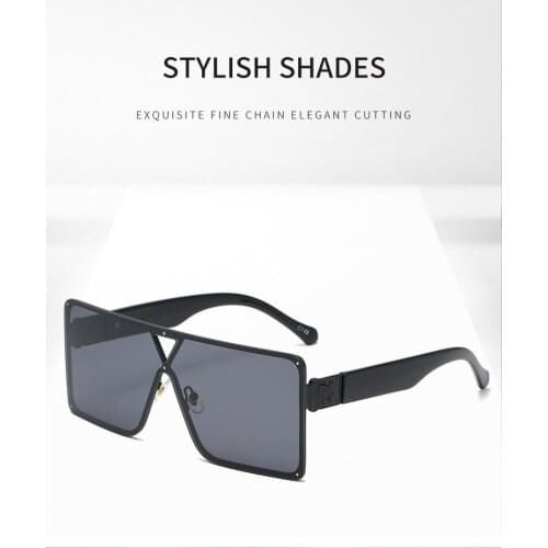 New European and American Trend Personality Big Frame One-piece Sunglasses Fashion Street Shooting Decorative Sunglasses