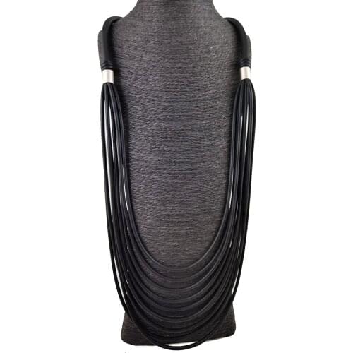 New Handmade Rubber Jewelry Women Pendant Necklace Fashion Accessories Elasticity Long Necklaces Punk Jewellery