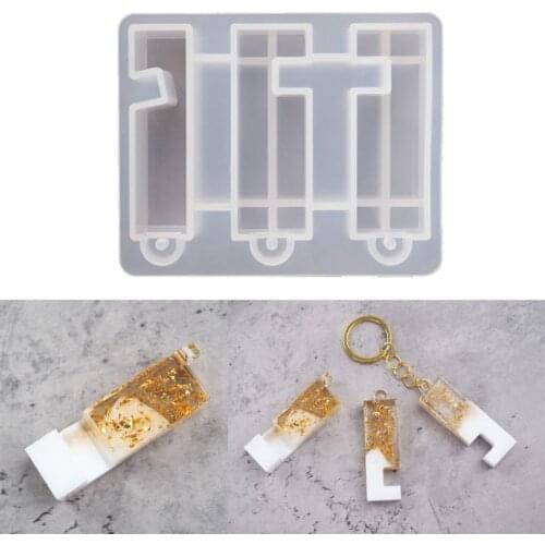 Protable Mobile Phone Stand Silicone Resin Mold Phone Holder Keychain Mold Tool X4YA