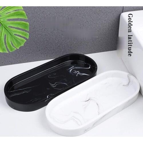 Nordic marble resin tray high grade hotel bathroom storage tray bathroom wash Jewelry Tray