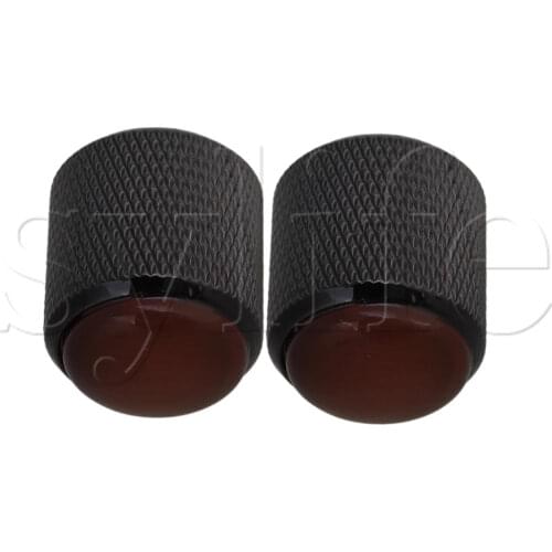 Black Dome Electric Guitar Volume Tone Control Knobs + Red Top ID 6mm Pack of 3