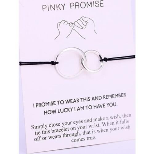 Heart Circle Infinity Pinky Promise Adjustable Bracelets Friends Forever Lover Women Men Couple Fashion Jewelry Christmas Gift
