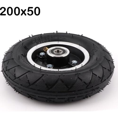 200x50 Electric Scooter Tyre With Wheel Hub 8" Scooter Tyre Inflation Electric Vehicle Aluminium Alloy Wheel Pneumatic Tire
