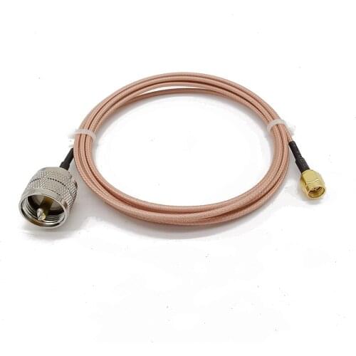 SMA-UHF Adapter Connector UHF PL259 Male to SMA Male RG316D Double Shield Silver Low Loss Coaxial Coax Antenna Cable 1-20M