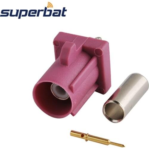 Superbat Fakra H Violet Crimp Plug Male RF Connector Key Code for GPS Telematics for Coaxial Cable RG316 RG174 LMR100