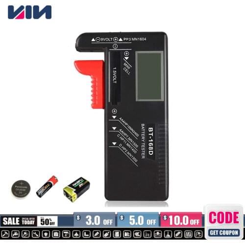 LAMEZIA BT168D Digital Battery Electrical Capacity Tester LCD Checker for 9V 1.5.V AAA C D Cell Batteries diagnostic tool
