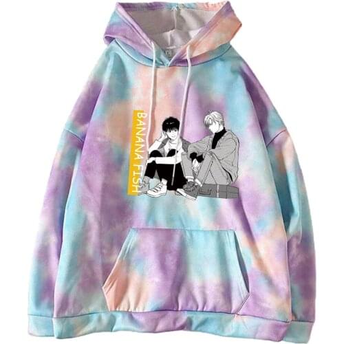 Japanese Anime Banana Fish Hoodie Cartoon Manga Graphic Print Hooded Long Sleeve Autumn Pullover Aesthetic Punk Sweatshirt