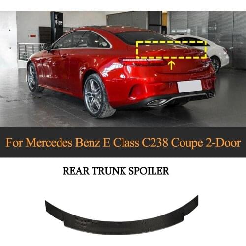 Car Rear Spoiler Wing For Mercedes-Benz E Class C238 Coupe 2017 - 2019 Rear Trunk Boot Lip Wing Spoiler Real Carbon Fiber