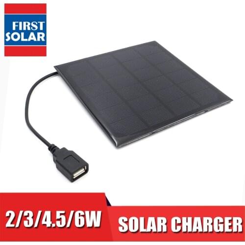 6VDC 2 3 4.5 6 W Watt Solar Panel Charger Bluetooth speaker Powebank Digital camera 5V USB output Solar Panel 6V