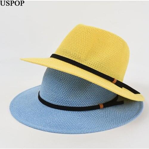 USPOP Hat Women 2021 springsummer new Knitted Sun Hat Sunscreen Men jazz hat Beach Hats