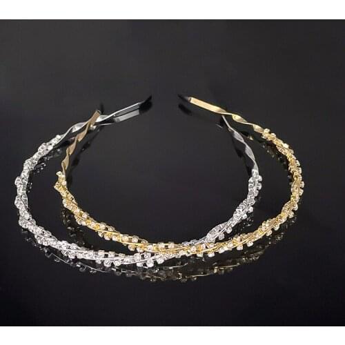 Bridal Headdress Exquisite Hairpin Simple Diamond Inlaid Sweet Headband Crystal Headband Female Adult Super Fairy Headdress