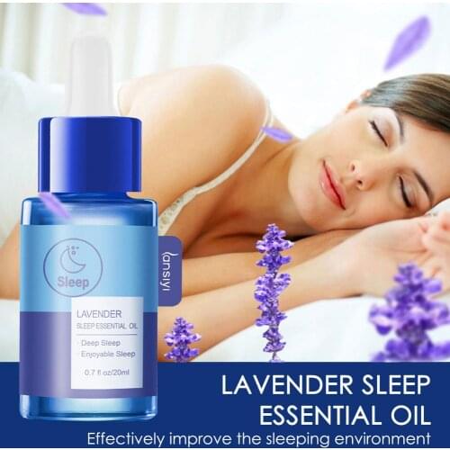 20ml Lavender Sleep Essential Oil Help Sleep Plant Sleep Aid Liquid with Dropper Relieve Stress Relaxation Diffuser Aroma Oil