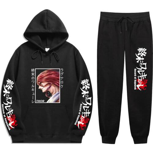 2021 Anime Record Of Ragnarok Printing 2 Pieces Sets Winter Sweatshirt+Drawstring Pants Hoodies hoodie Sweatshirt joggingbroek