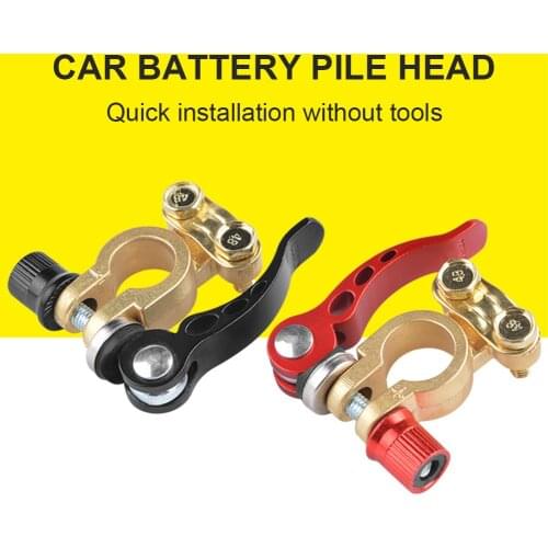 OLOMM 1Pair Quick Disconnect Car Battery Terminal Brass Cable Post Terminal Release Shut-Off Connectors for dropshipping