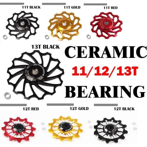 11T 12T 13T Narrow Wide Ceramic Bearing Derailleur Pulley Rear Derailleur Aluminum Jockey Wheel Fit for Road Bike MTB BMX