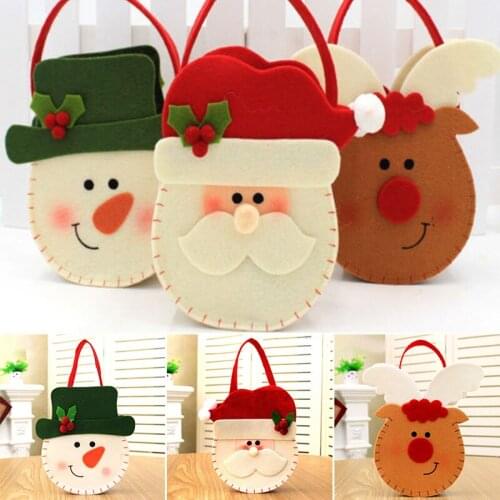 2018 NewStyle Cute Xmas Gift Bags Sweet Candy Xmas Stocking Handbag Christmas Party Decor
