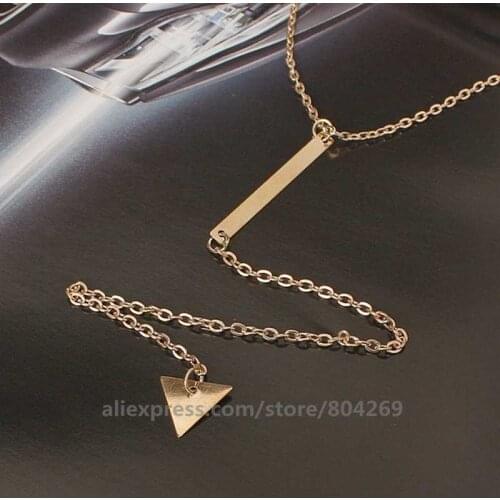 300pcs/lot jewelry triangles pendant chain brand temperament personality fashion necklace xl19090423
