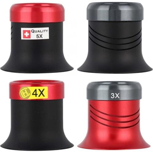 3X 4X 5X 10X Magnifying Glass Sapphire Glass Metal Lens Barrel Watches Repairing Magnifier Watch Repair Tool for Watchmaker