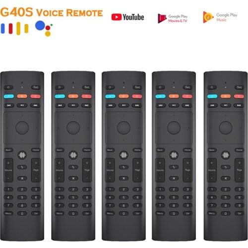 5 Pacs Voice Wireless Air Mouse G40S 2.4G IR 433 Mhz For Android TV Box Netflix Google Assistant Universial Remote Control